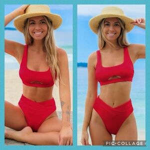 Cupshe Red Women's Swimwear Set